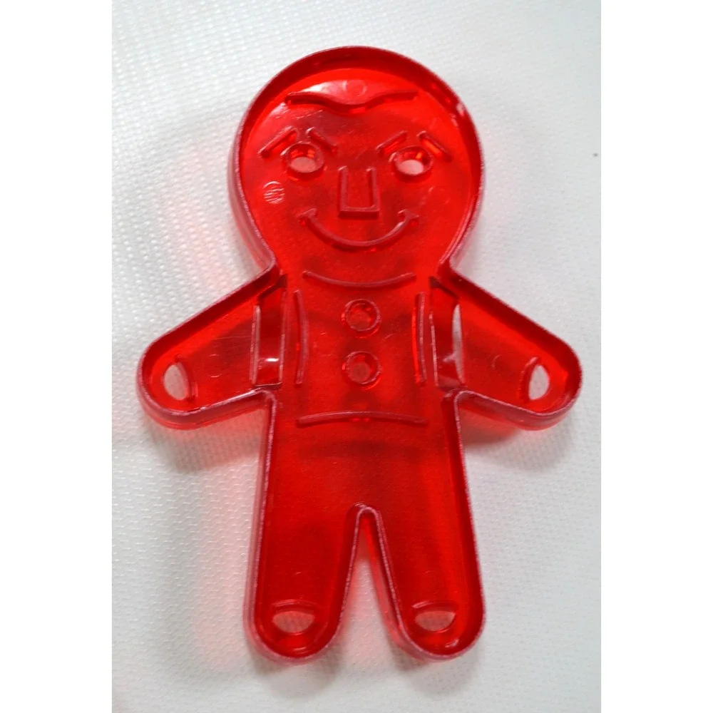 Lot of 5 Vintage Holiday Red Plastic Cookie Cutters Heart,‎ Drum, Flower, Turkey